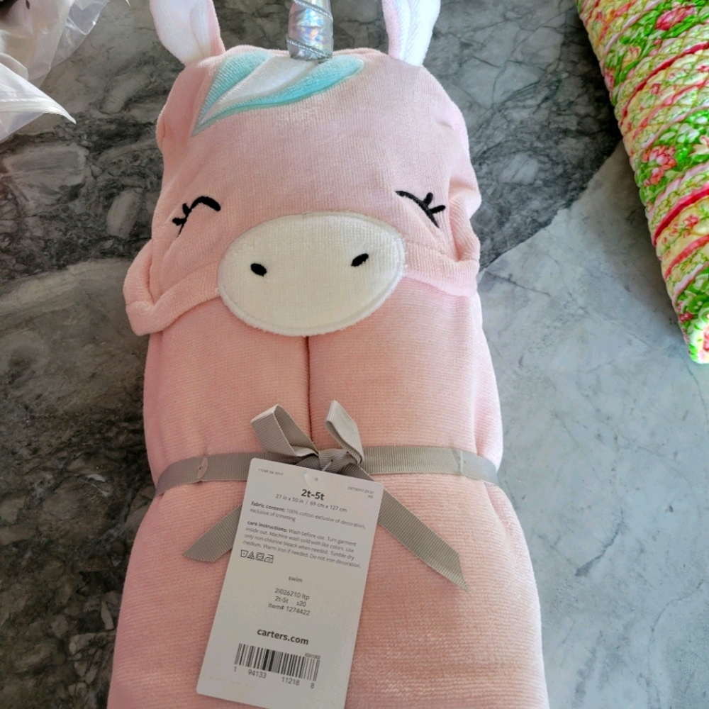 Kids' Unicorn Hooded Beach/Pool Towel up to size 5